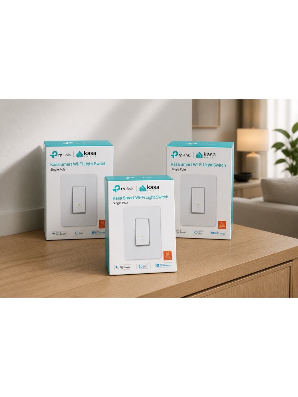3-Pack TP-Link Kasa HS200 Smart WiFi Light Switch Single Pole Alexa Google